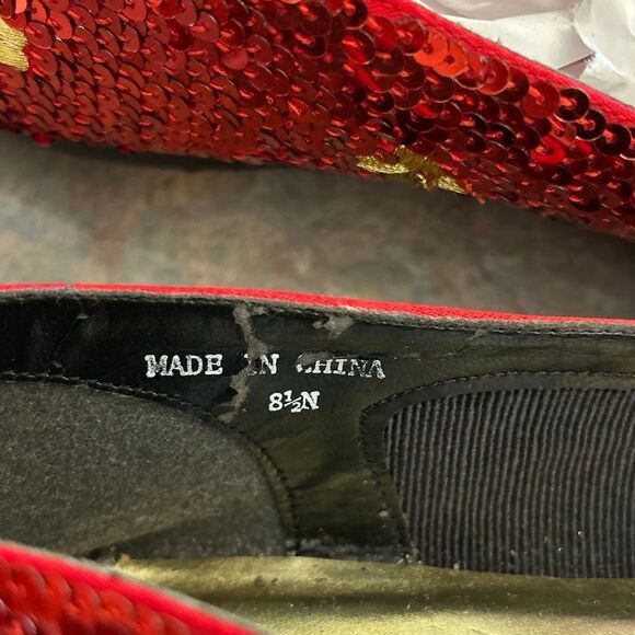 Beverly Feldman Frankie and Baby Red Ruby Slippers Sequin Ballet Flats 8.5 - Picture 8 of 8